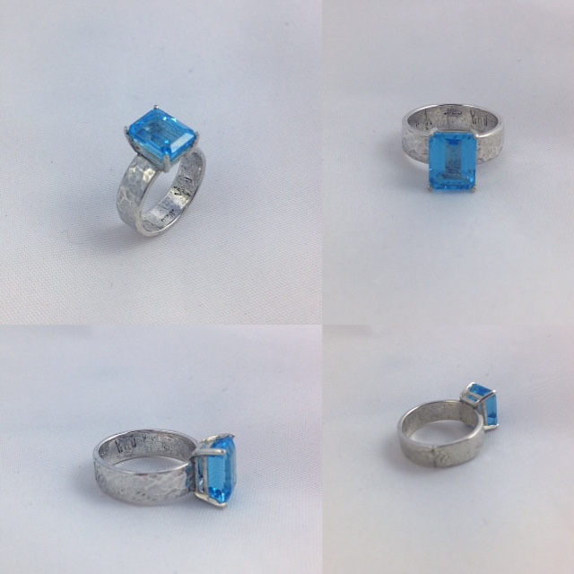 Blue Topaz Engagement Ring By Klee Angelie