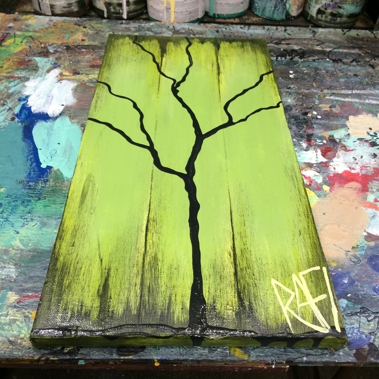 Four Seasons Of Change Tree Paintings On Reclaimed Wood Large 4 Piece By Artist Rafi Perez - Image 13