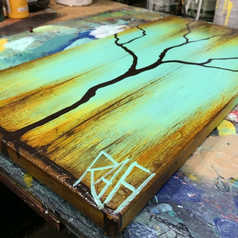 Four Seasons Of Change Tree Paintings On Reclaimed Wood Large 4 Piece By Artist Rafi Perez - Image 20