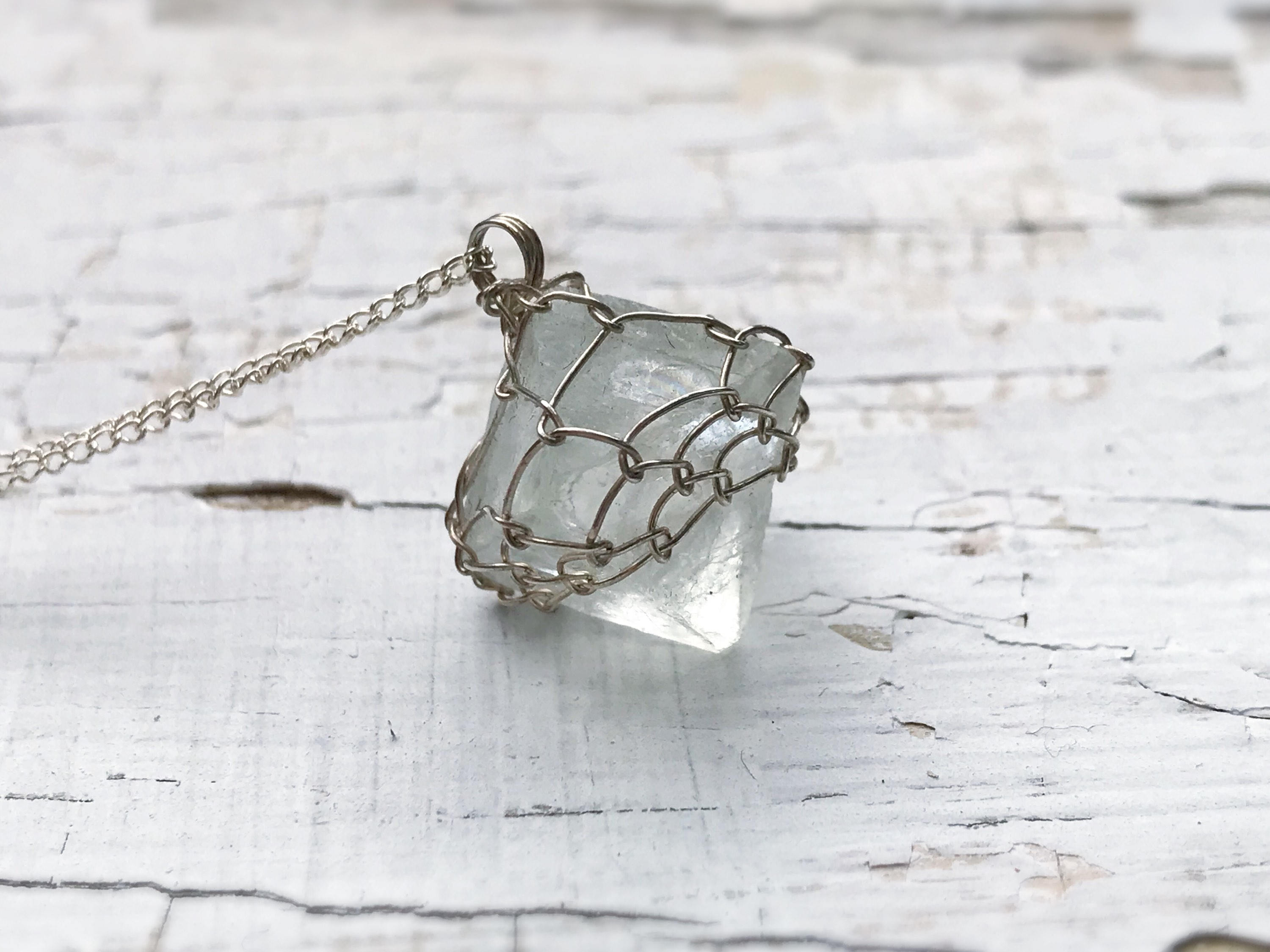 Green Fluorite Crystal Necklace