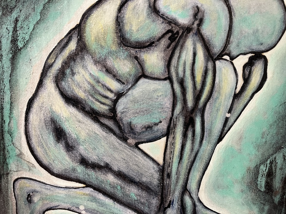 The Weight of Becoming Original Painting By Artist Rafi Perez Mixed Medium On Canvas 18x24 - Image 7