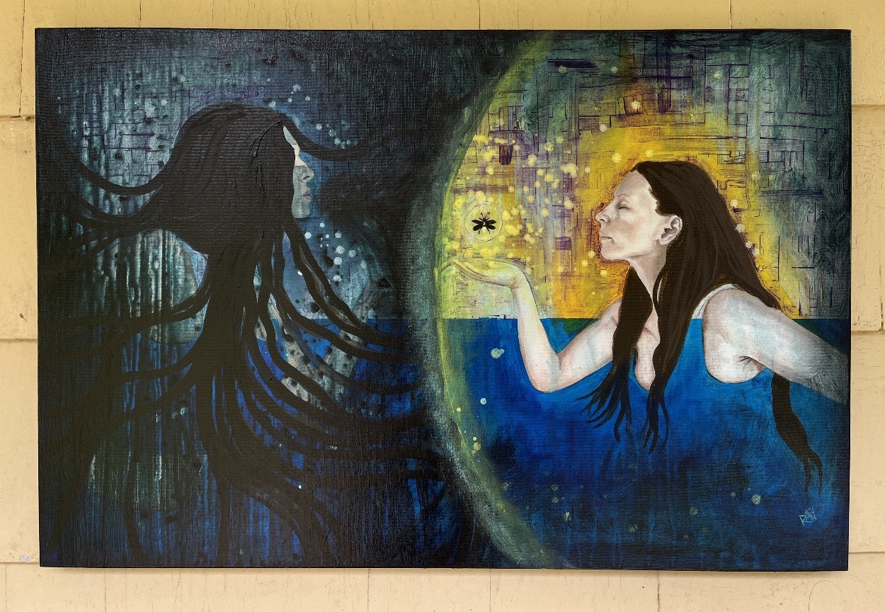 Untouchable Original Painting By Artist Rafi Perez Mixed Medium On Canvas 24×36