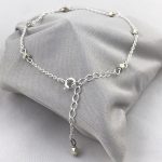 Sparkly Nugget Trail Bracelet / Fine Silver Nuggets / Sterling Silver Chain / Adjustable Size