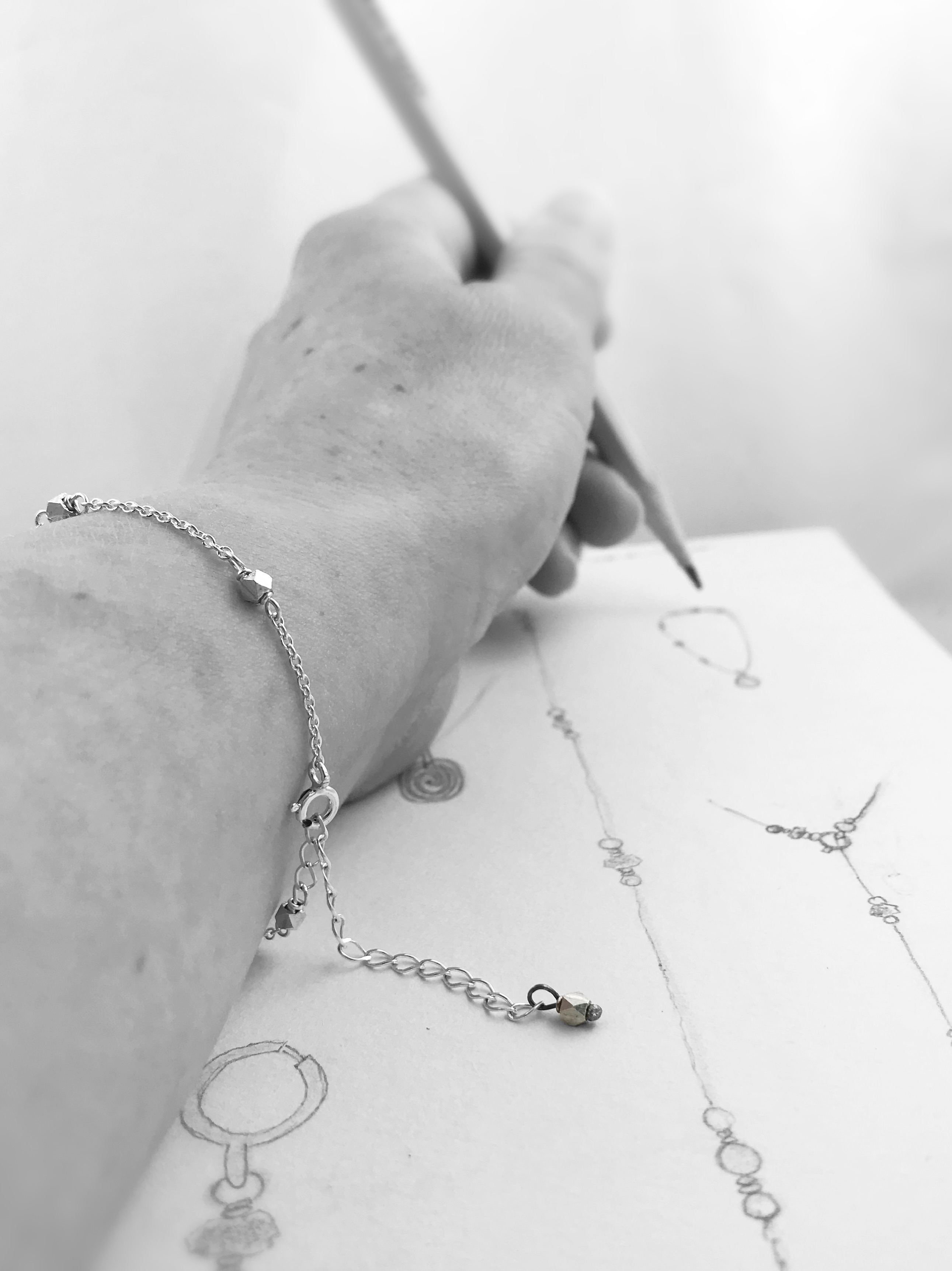 Sparkly Nugget Trail Bracelet / Fine Silver Nuggets / Sterling Silver Chain / Adjustable Size - Image 8