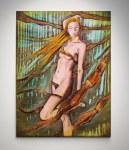 Wrapped In Gold Original Painting By Artist Rafi Perez Mixed Medium And Gold Leaf On Canvas 18x24
