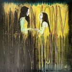 Embracing Light And Dark Original Painting By Artist Rafi Perez Mixed Medium On Canvas 30x30