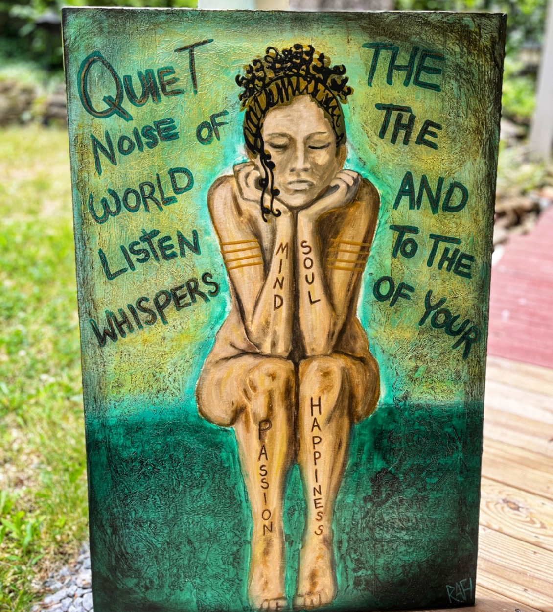 Quiet The Noise Original Painting By Artist Rafi Perez On Canvas 24x36