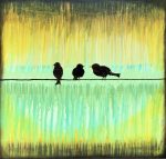 3 Little Birds Large By Artist Rafi Perez Original Art Mixed Medium On Canvas 30x30