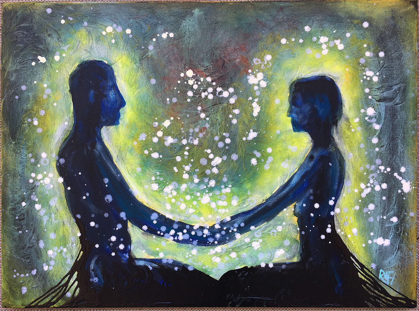 A Love Like This Original Painting by artist Rafi Perez Mixed Medium on Canvas 18X24