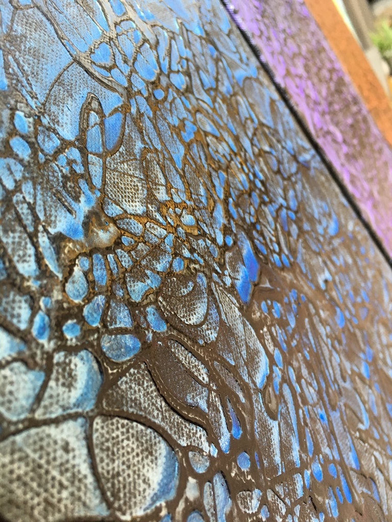Chaos In Harmony Triptych Original Painting By Artist Rafi Perez Mixed Medium On Canvas 30x20 - Image 2