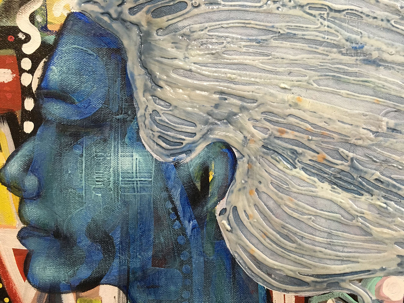 Abstract Mind Original Painting Wall Art by artist Rafi Perez Diptych on Canvas 20X32 - Image 5