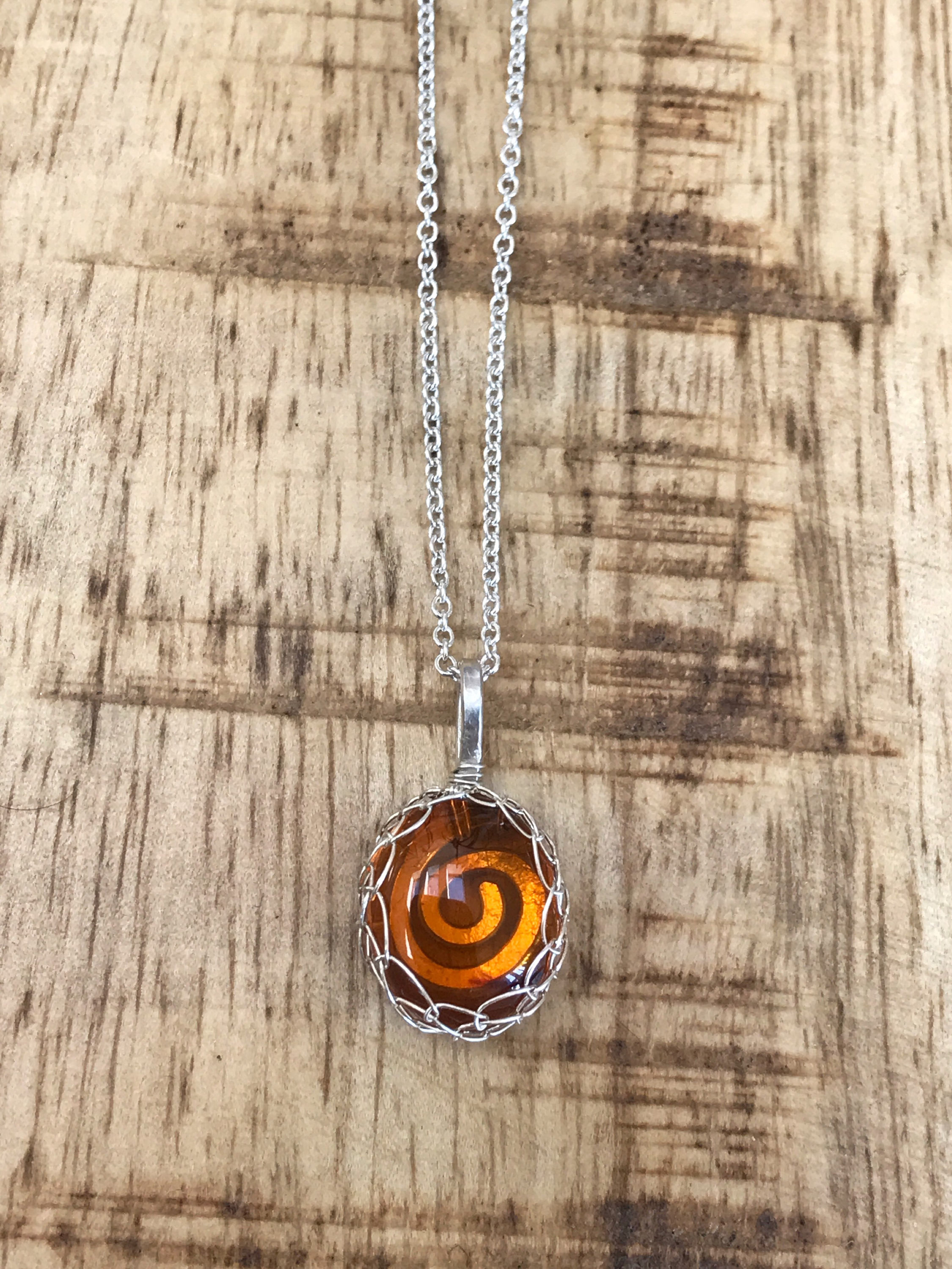 Amber Pendant Necklace / Solid Sterling Silver / Genuine Amber / Oval Cut / Contemporary Victorian - Image 10