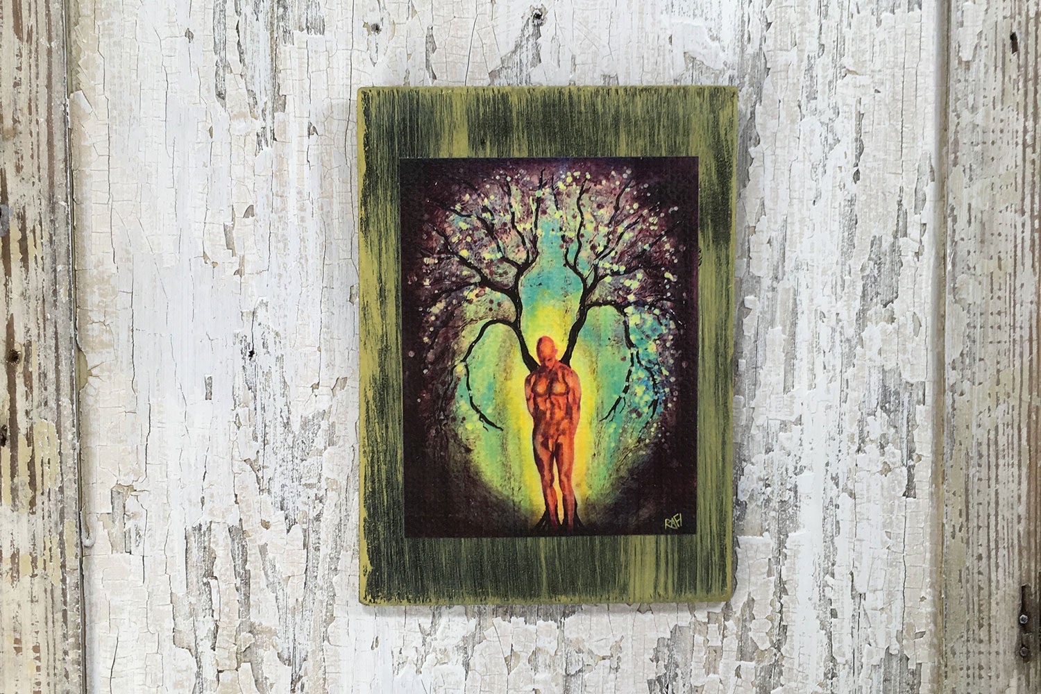 Angel Man Tree Rustic Wall Art By Artist Rafi Perez Original Textured ...