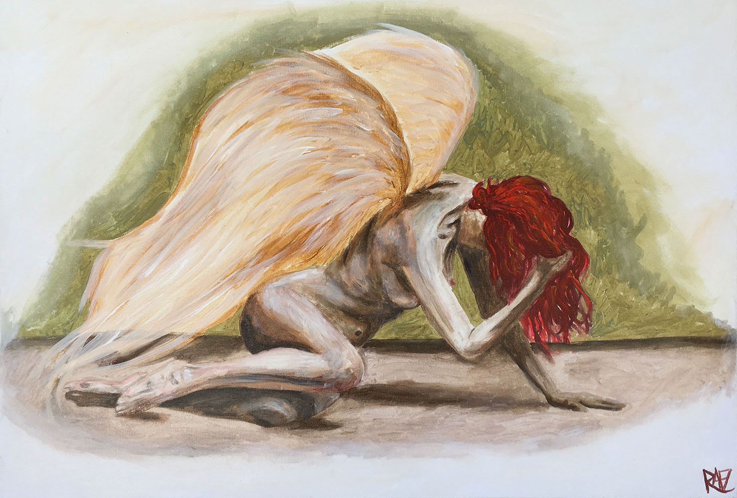 Angel Of Light No2 Original Painting By Artist Rafi Perez Mixed Medium On Canvas 24×36