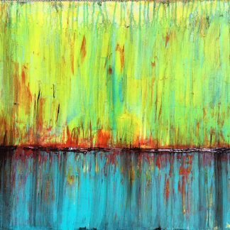 Autumn Sky Original Painting By Artist Rafi Perez Mixed Medium On Canvas 18x24