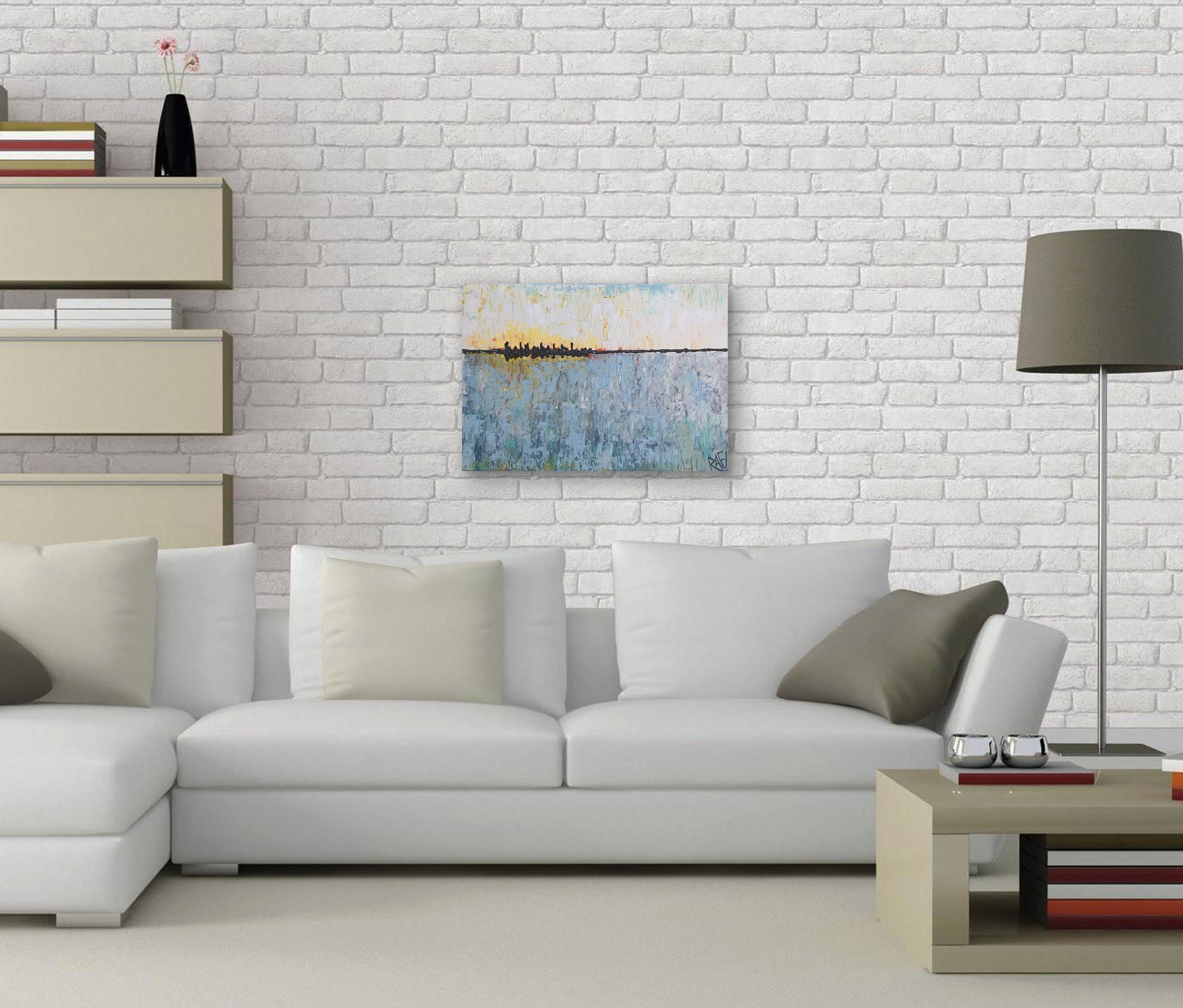 Beautiful Day Abstract original painting by artist Rafi Perez Mixed Medium on Canvas 18X24