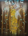 Belief Empowering Art Original Painting By Artist Rafi Perez Mixed Medium On Canvas 18x24
