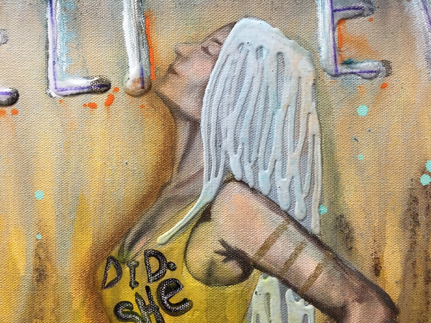Believe Empowering Art Original Painting By Artist Rafi Perez Mixed Medium On Canvas 18X24 - Image 7