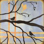 Birds On A Limb 1 Wall Art Series By Artist Rafi Perez Original Art On Gallery Wrapped Canvas 30x30