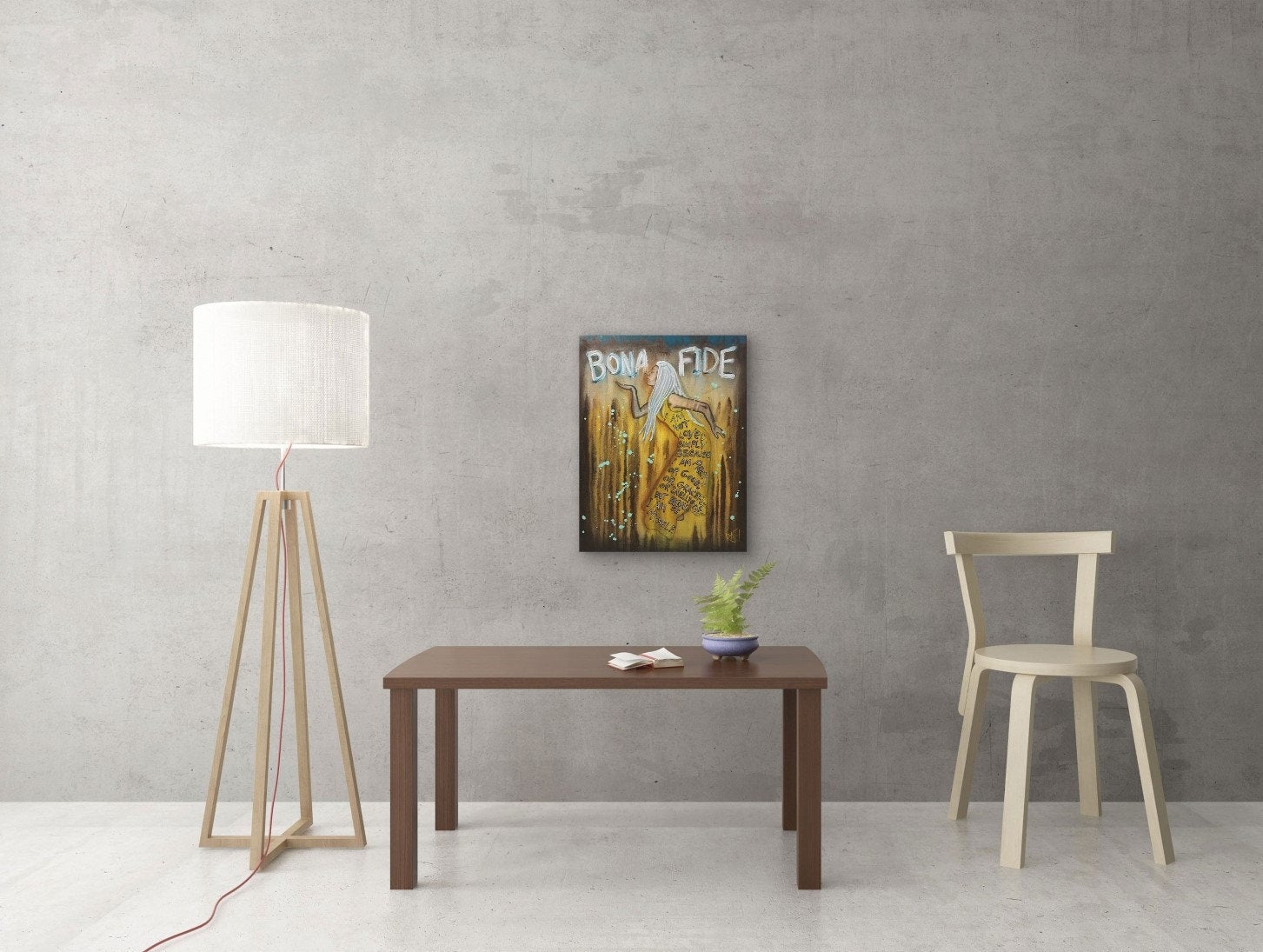 Bona-fide Empowering Art Original Painting By Artist Rafi Perez Mixed Medium On Canvas 18x24 - Image 2