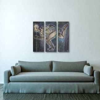 Capable Original Painting By Artist Rafi Perez Mixed Medium On Canvas 36x36 3pcs