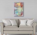 Colorful Abstract Vibrations Of Color Original Painting by Artist Rafi Perez Mixed Medium on Canvas 24X36