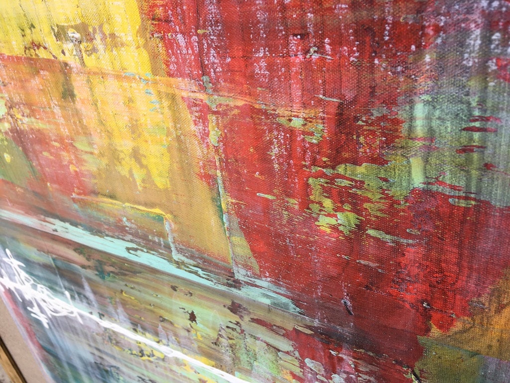 Colorful Abstract Vibrations Of Color Original Painting by Artist Rafi Perez Mixed Medium on Canvas 24X36 - Image 5