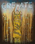 Create Empowering Art Original Painting By Artist Rafi Perez Mixed Medium On Canvas 18X24