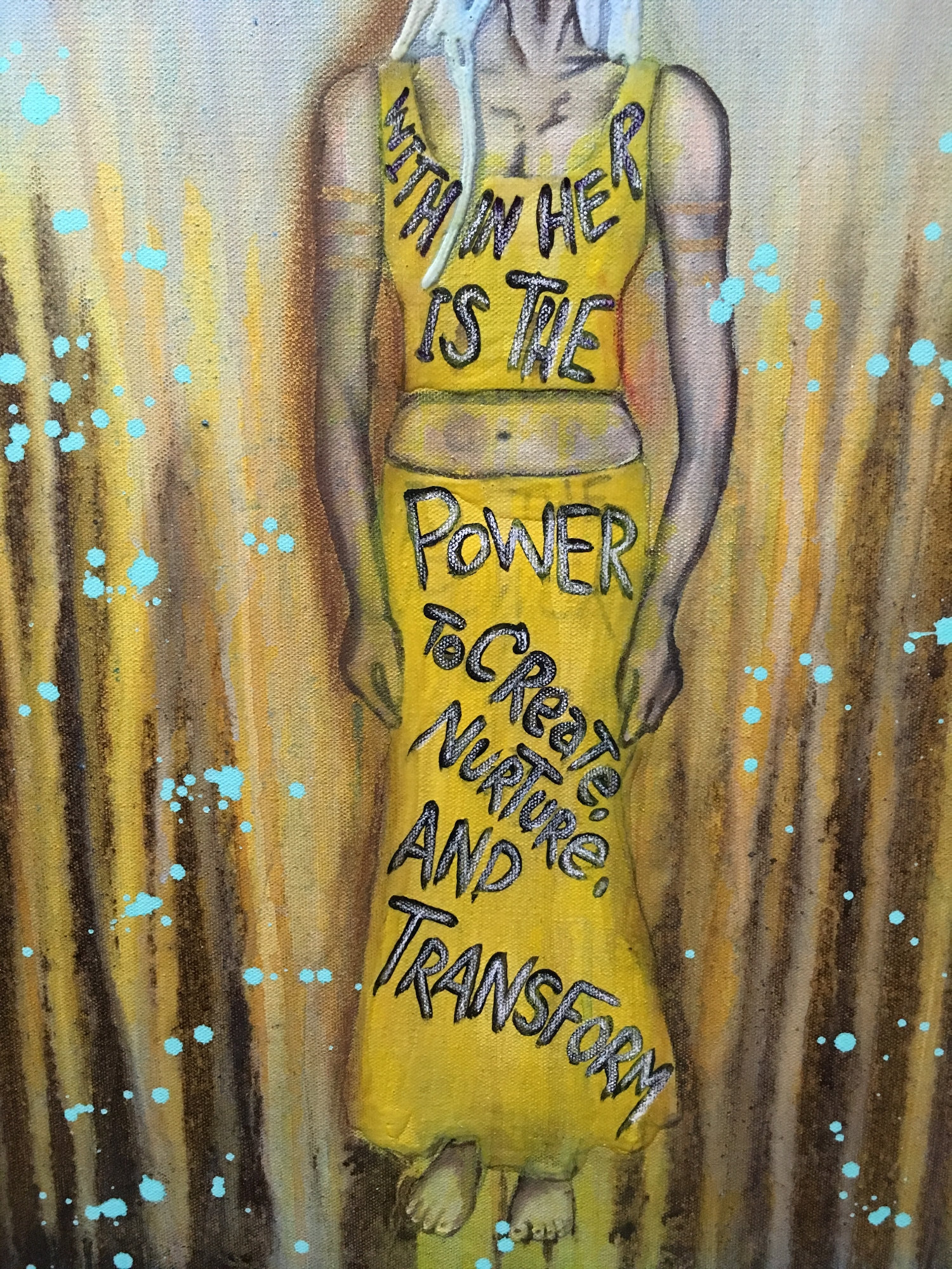 Create Empowering Art Original Painting By Artist Rafi Perez Mixed Medium On Canvas 18X24 - Image 8