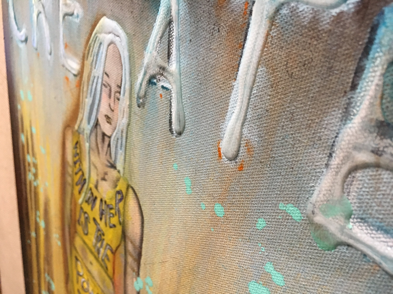 Create Empowering Art Original Painting By Artist Rafi Perez Mixed Medium On Canvas 18X24 - Image 9