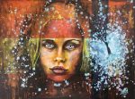 Day Dreams And Rebirth Original Painting by artist Rafi Perez Mixed Medium and Gold Leaf on Canvas 24X18