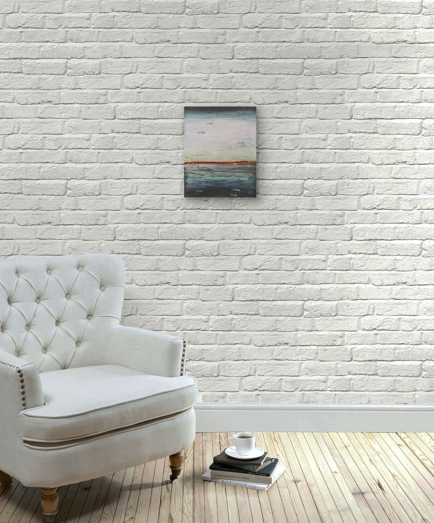 Description Of The Ocean No. 2 Original Painting by Artist Rafi Perez Mixed Medium on Canvas 12X16 - Image 2