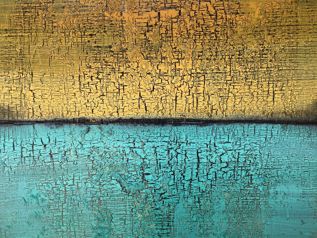 Desert Gold On The Horizon Original Painting By Artist Rafi Perez Mixed Medium on Canvas 24X30 - Image 5
