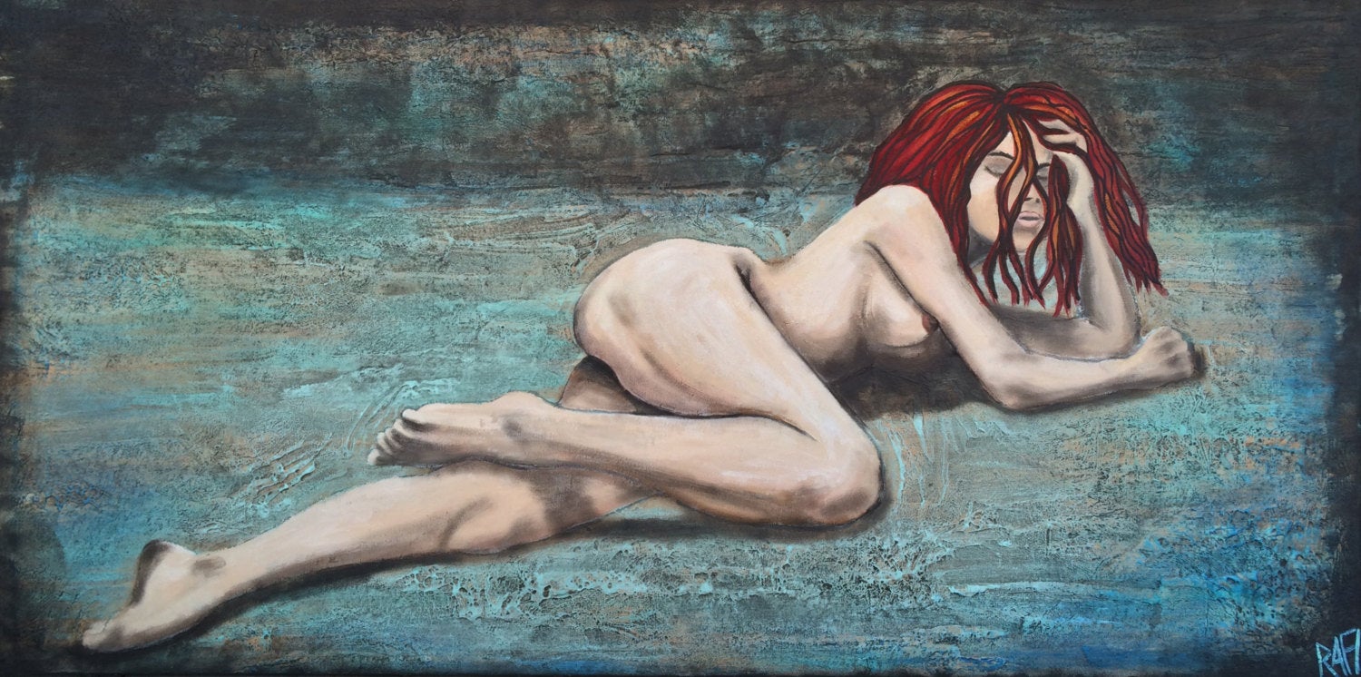 Dreamlike In The Garden Original Painting by artist Rafi Perez Mixed Medium on Canvas 69 Inches Large - Image 2