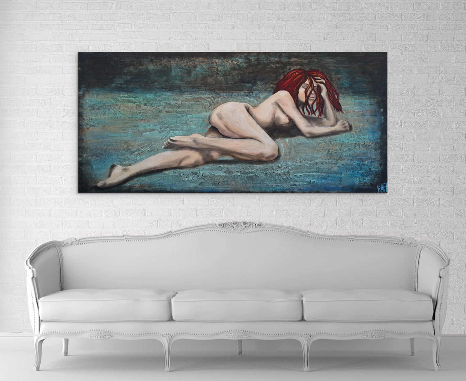 Dreamlike In The Garden Original Painting by artist Rafi Perez Mixed Medium on Canvas 69 Inches Large