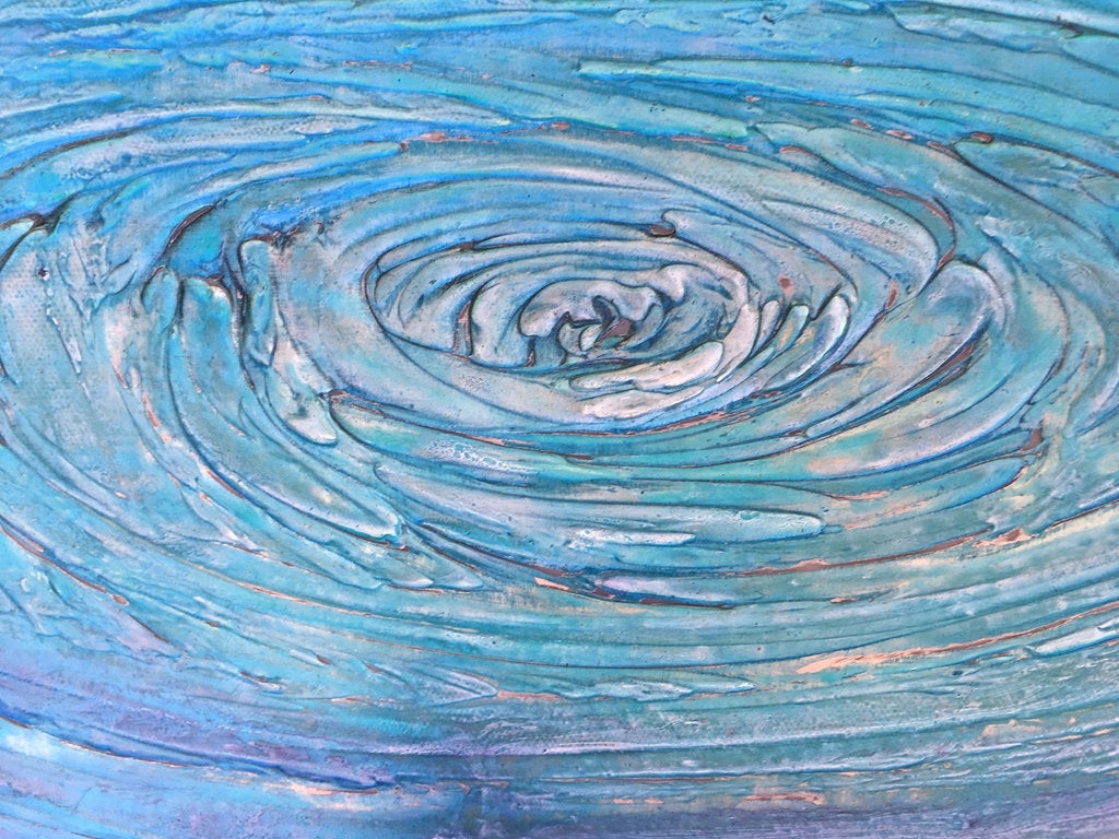 Drop Of Destiny Original Painting By Artist Rafi Perez Mixed Medium On Canvas 24x36 - Image 5