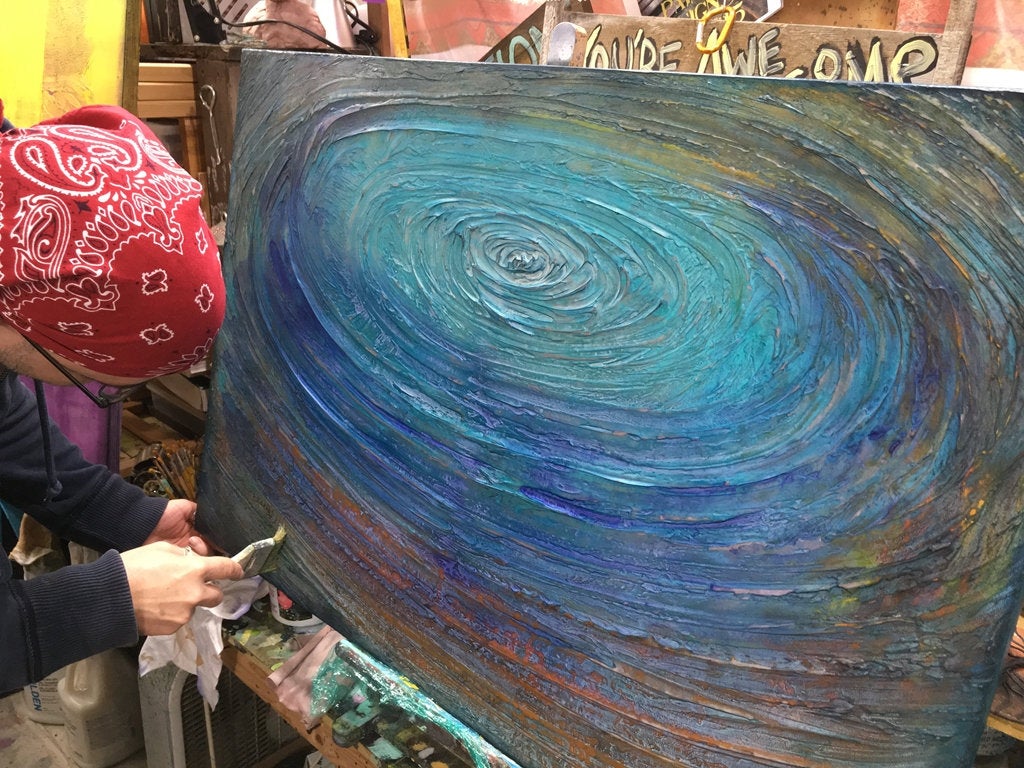 Drop Of Destiny Original Painting By Artist Rafi Perez Mixed Medium On Canvas 24x36 - Image 8