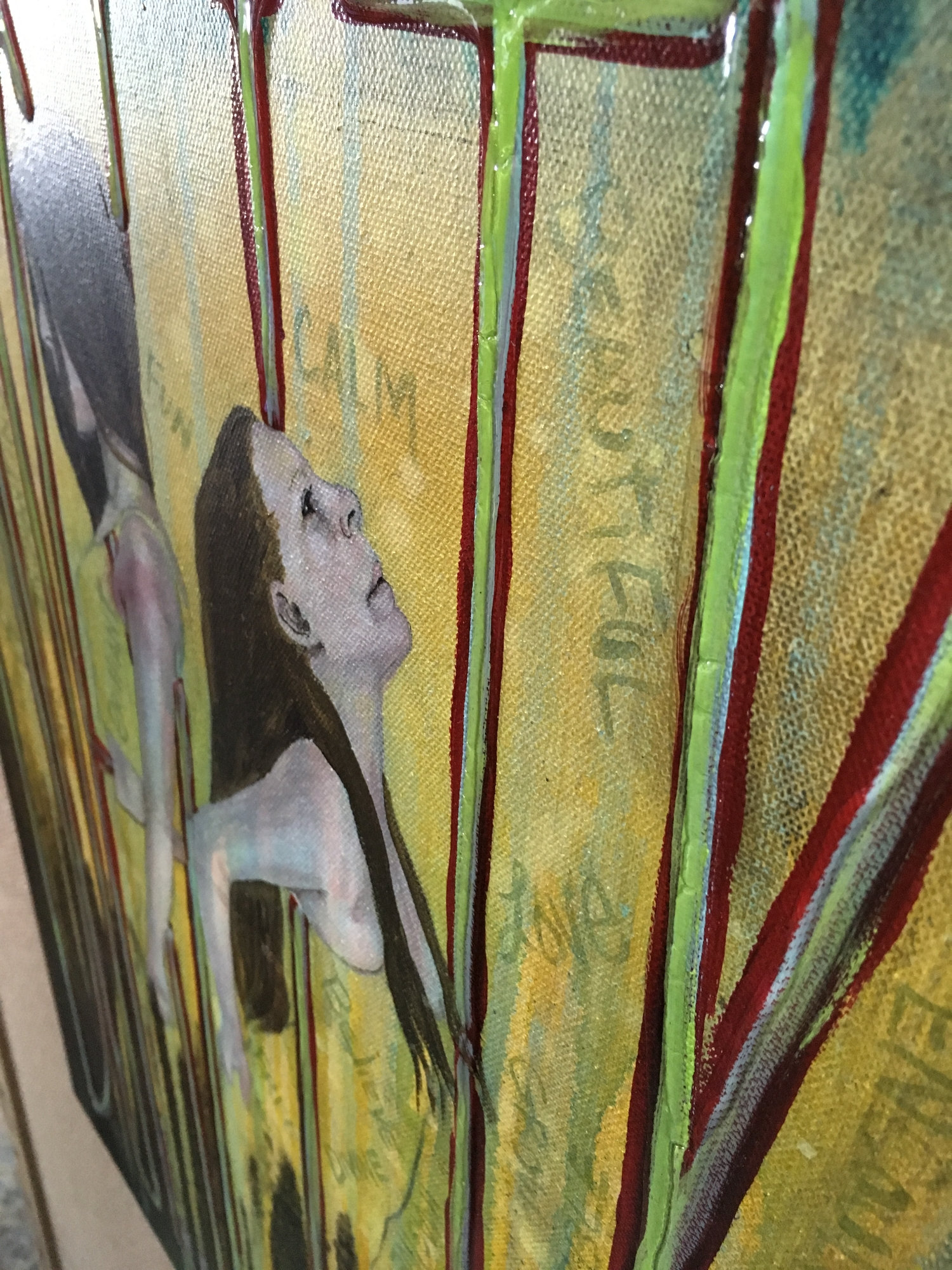 Duality Empowering Art Original Painting By Artist Rafi Perez Mixed Medium On Canvas 18X20 - Image 6
