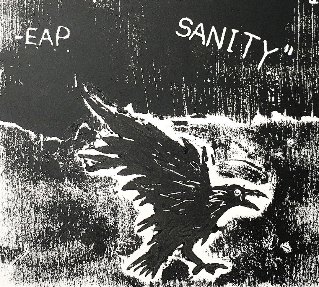 Edgar Allen Poe Sanity Limited Edition Original Print By Rafi Perez - Inked Etching - Block Print - Hand Crafted Print - Motivational Art - Image 7
