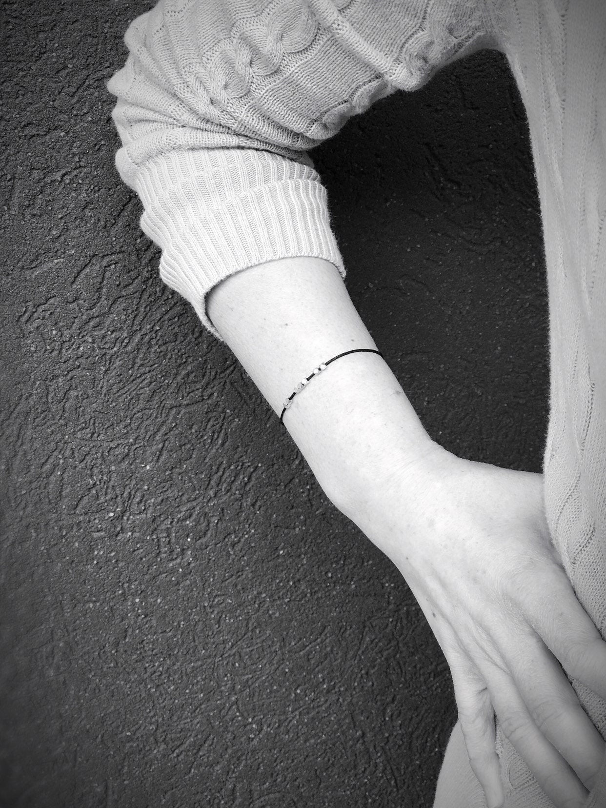 Fine Silver Nugget Bracelet / Fidget Bracelet / Black Nylon Cord / Custom Number Of Nuggets / Custom Sized - Image 10