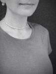 Fine Silver Nugget Necklace / Choker - Fine Silver Geometric Nuggets - Sterling Silver Chain / Clasp - Adjustable Length