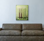 Four Wine Bottles Original Painting By Artist Rafi Perez Mixed Medium Textured On Canvas 24x30