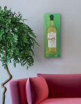 Friends Wine Bottle Original Painting by Artist Rafi Perez Mixed Medium Textured on Canvas 8X24