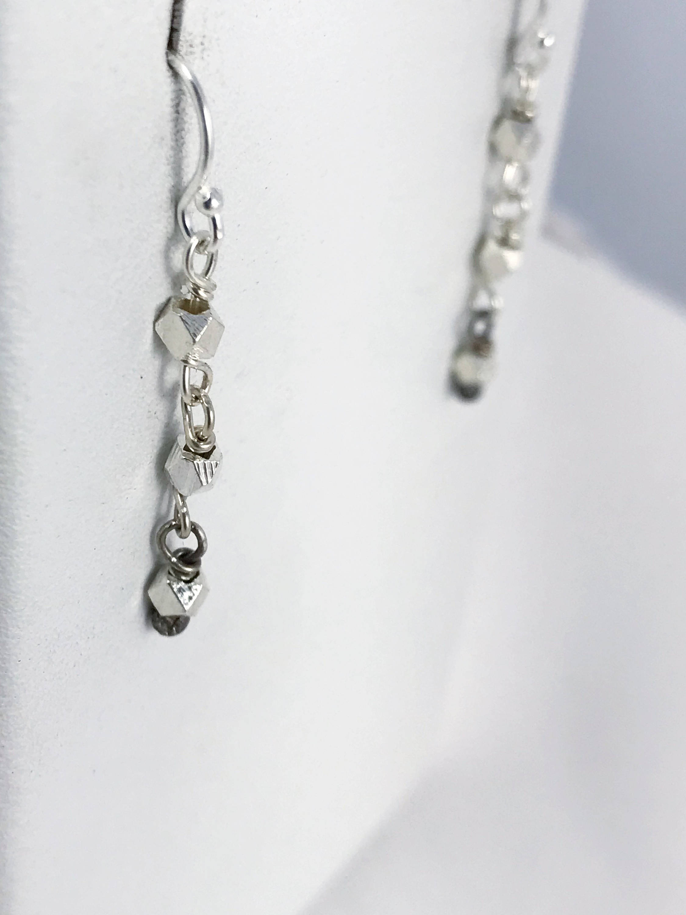 Sparkly Nugget Chain Earrings / Fine Silver / Sterling Silver - Image 7