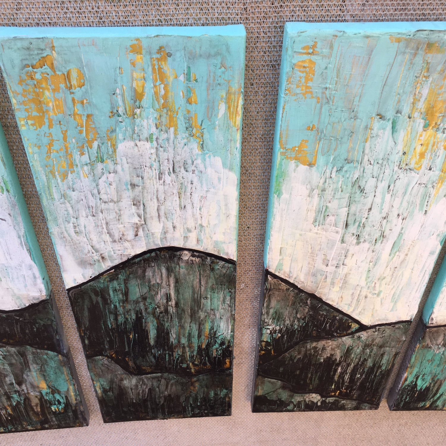 Source Of Happiness Textured Original Painting By Artist Rafi Perez Mixed Medium On Canvas 32x24 - Image 5