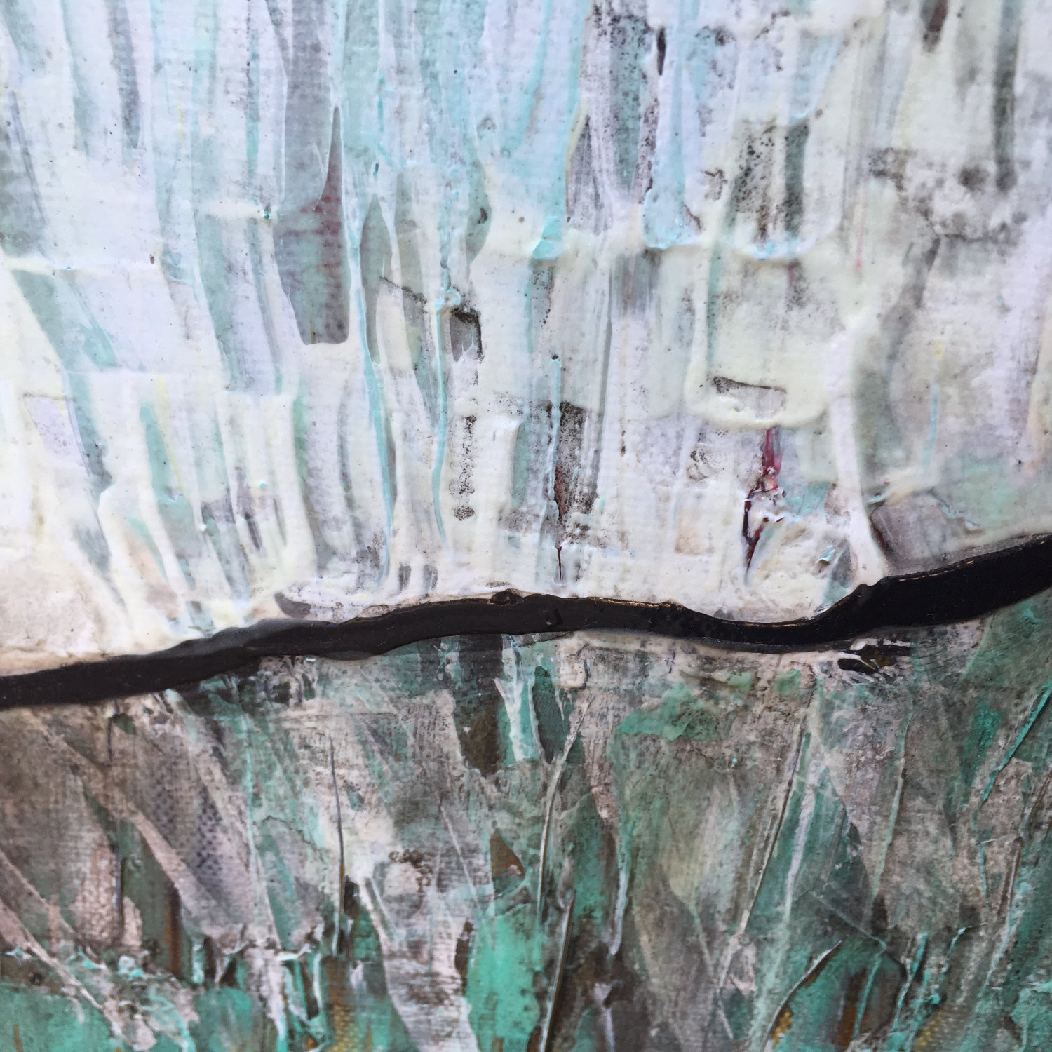 Source Of Happiness Textured Original Painting By Artist Rafi Perez Mixed Medium On Canvas 32x24 - Image 6