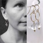 Sun Circle Earrings / 14k Yellow Gold Filled / Round Quartz Crystal Orbs