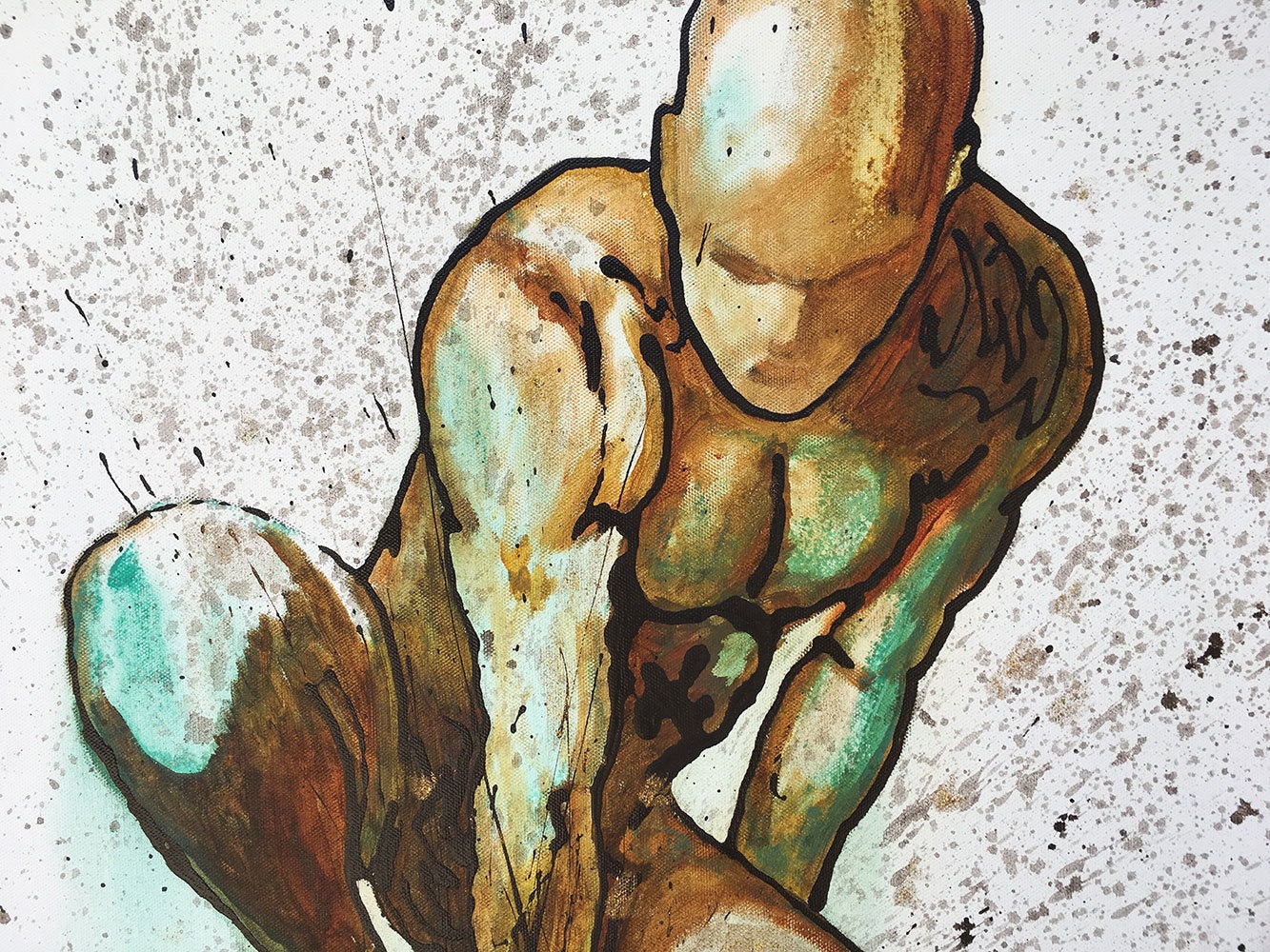 Gold Is Within Original Painting By Artist Rafi Perez Mixed Medium And Gold Leaf On Canvas 18×24