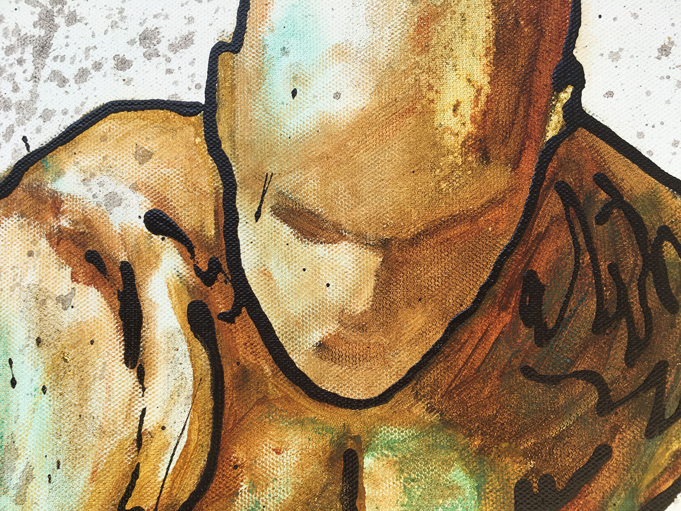 Gold Is Within Original Painting By Artist Rafi Perez Mixed Medium And Gold Leaf On Canvas 18x24 - Image 4