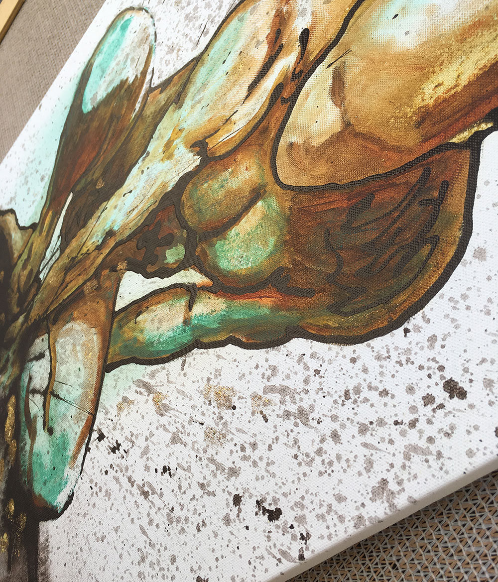 Gold Is Within Original Painting By Artist Rafi Perez Mixed Medium And Gold Leaf On Canvas 18x24 - Image 5